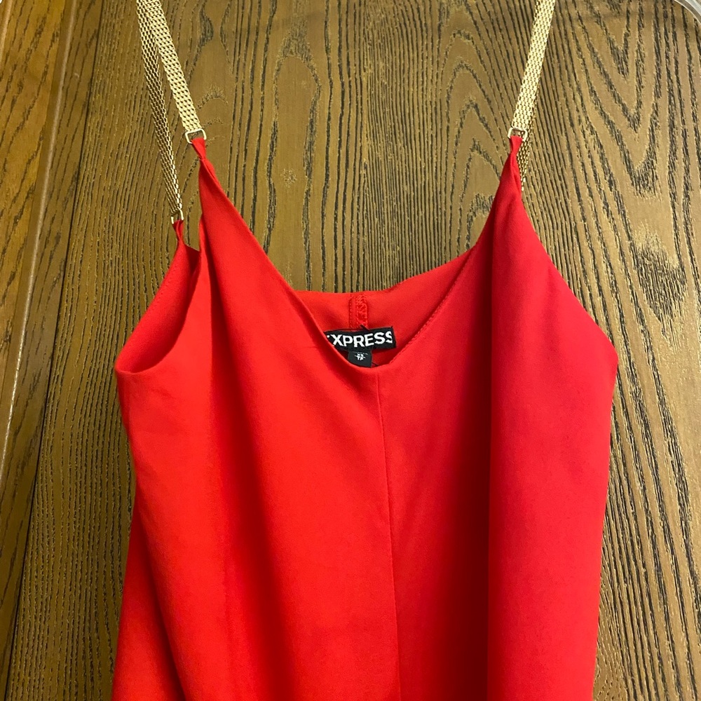 Red with gold straps.